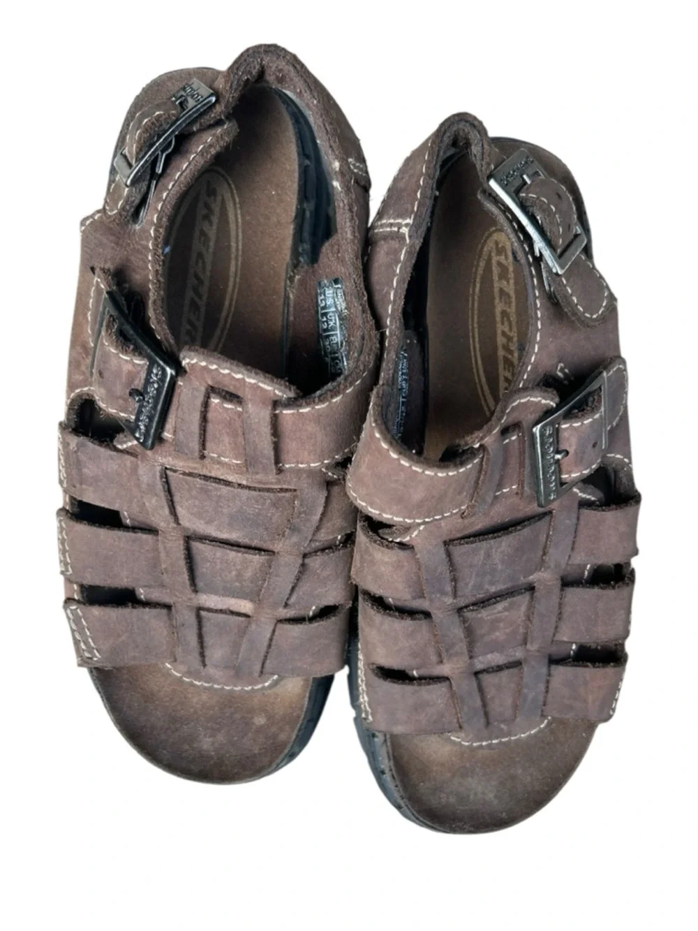 Kids' Brown Suede Fisherman Sandals Vintage Y2K Skechers Unisex